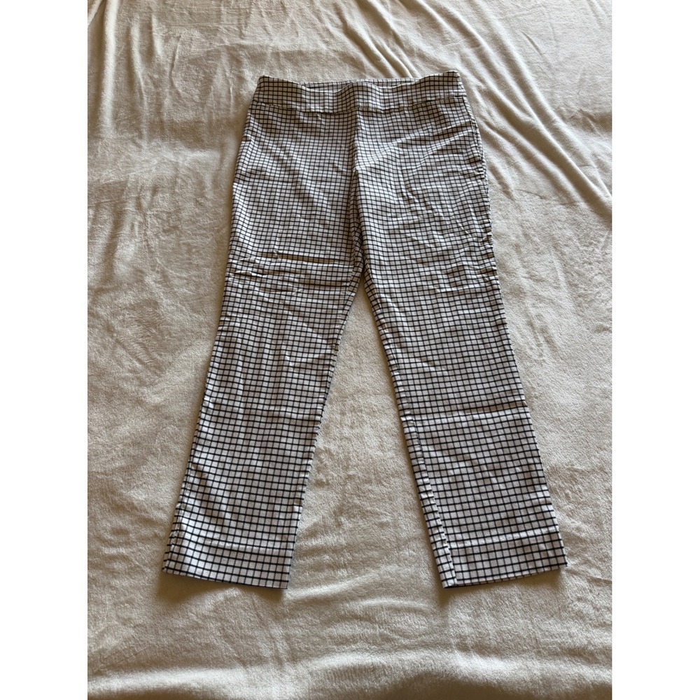 Counterparts Women's Black White Plaid Straight Leg Pants Size 14 B1756
